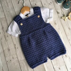 Blue Knit Overalls for Kids